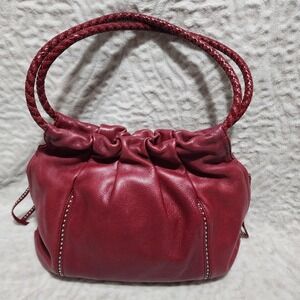 Brighton Femme Fatale Greta Garbo Studded Shoulder Bag Red Leather